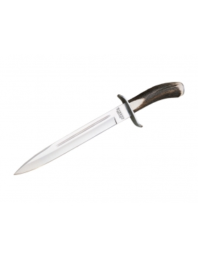 DAGUE DE CHASSE AVEC LONGUEUR LAME 25,5 CM INOX ET MANCHE CERF