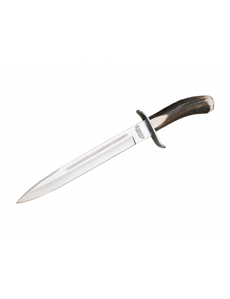 DAGUE DE CHASSE AVEC LONGUEUR LAME 25,5 CM INOX ET MANCHE CERF
