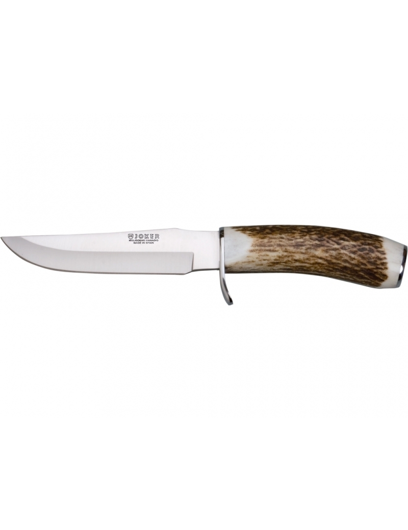 COUTEAU OUTDOOR AVEC MANCHE CORNE DE CERF ET LONGUEUR LAME 14 CM.