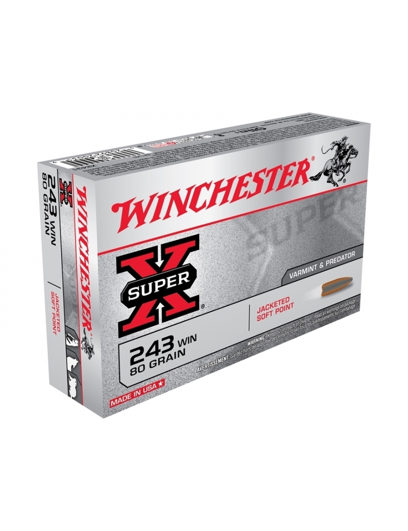 Munitions Winchester 243 power point 80gr