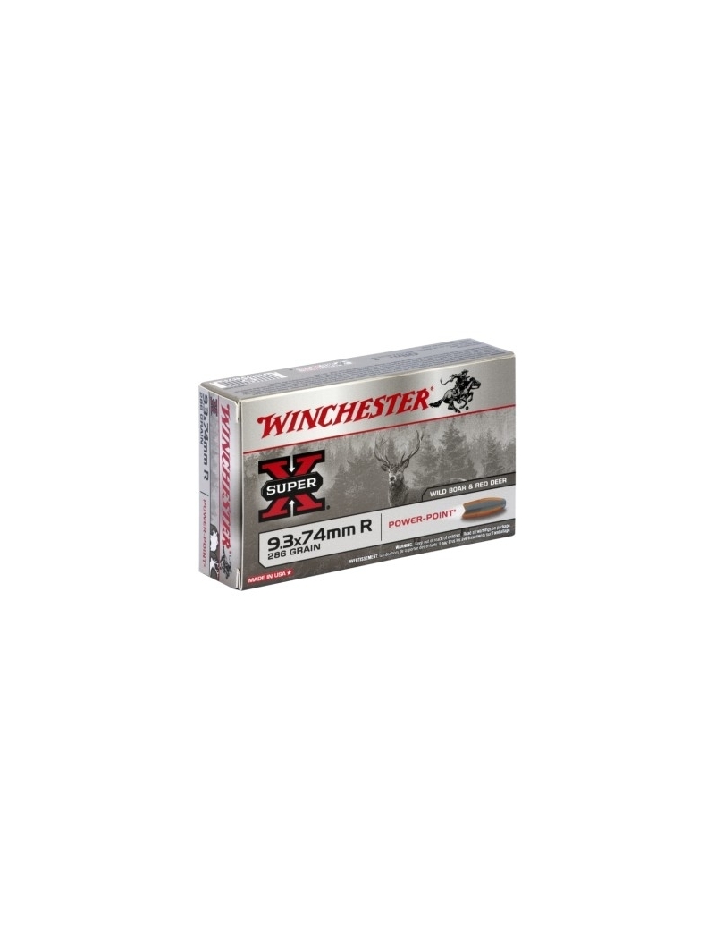 Munitions Winchester 9.3X74R power point 286 gr