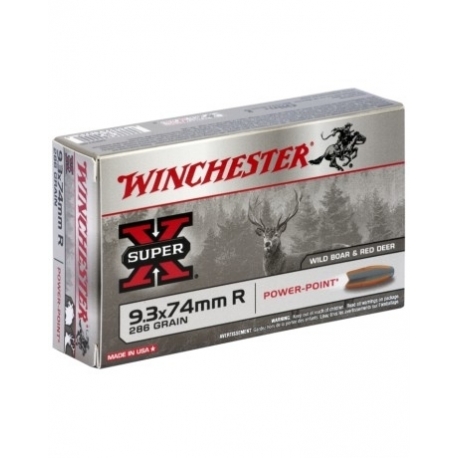 Munitions Winchester 9.3X74R power point 286 gr