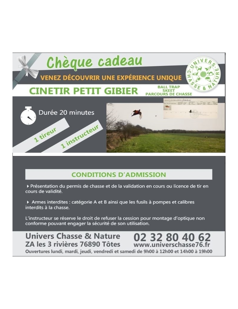 Cinétir petit gibier /ball trap/skeet/parcour de chasse