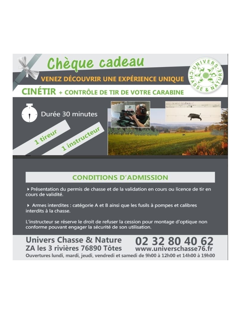 Cinetir +contrôle de réglage au chevalet