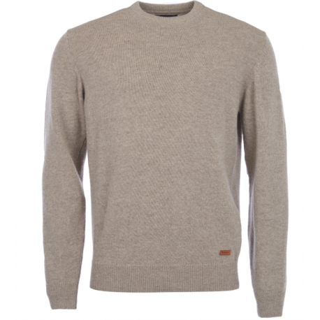 Pull Barbour Patch Crew Stone Beige Pull Barbour Patch Crew Stone Beige